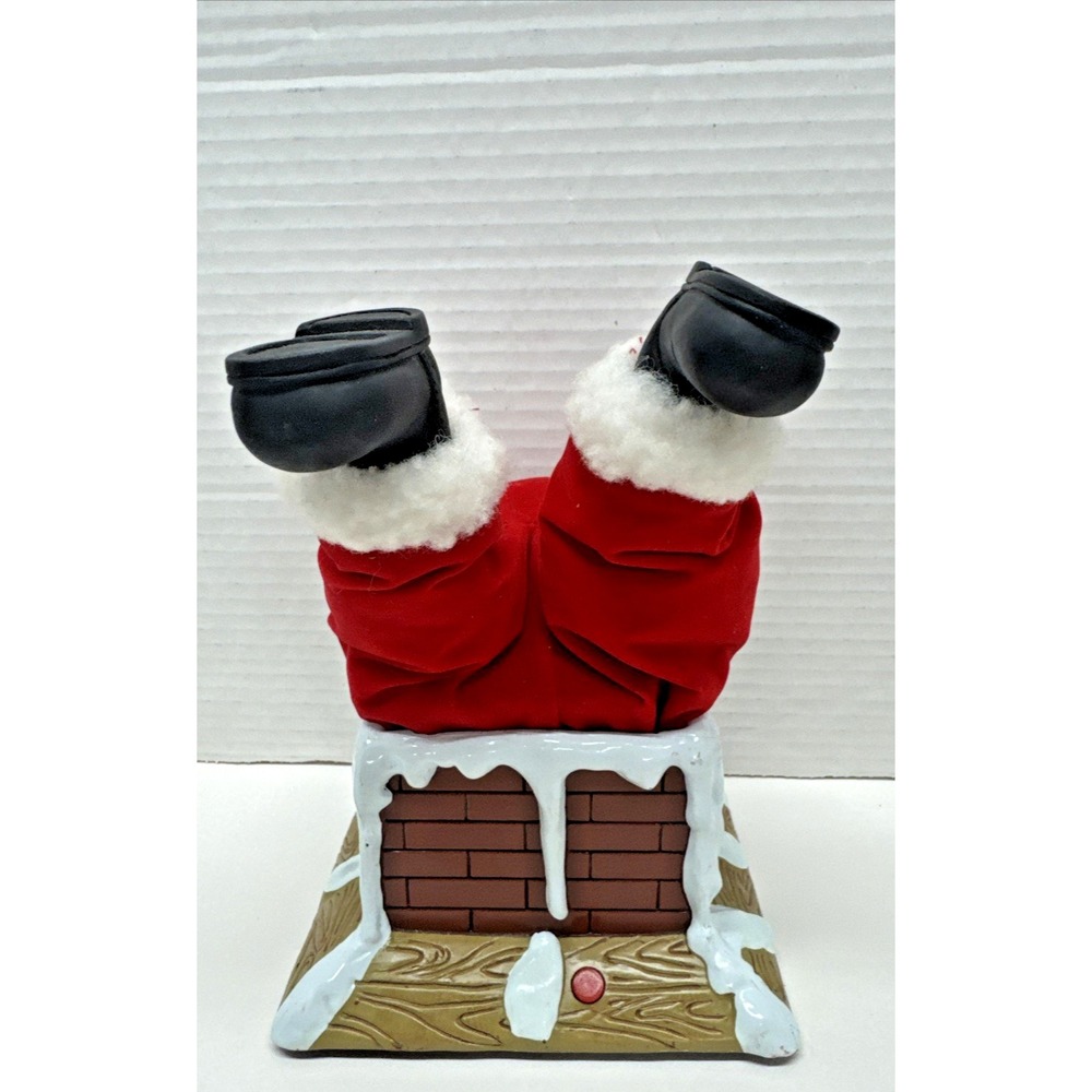 Vintage Gemmy Santa Claus Stuck In Chimney Animated Christmas Works